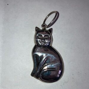 Charming Sterling Silver Cat Pendant